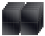 Rich Solar MEGA 410 | 410 Watt Solar Panel | Premium Grid-tie or Off-grid Solar Panel for Residential, Commercial, Agriculture | 25-Year Output Warranty on a white background www.mygeneratorplus.com