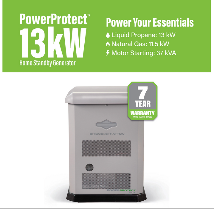 Briggs & Stratton PowerProtect™ 13kW Home Standby Generator + Choose Your Custom Package