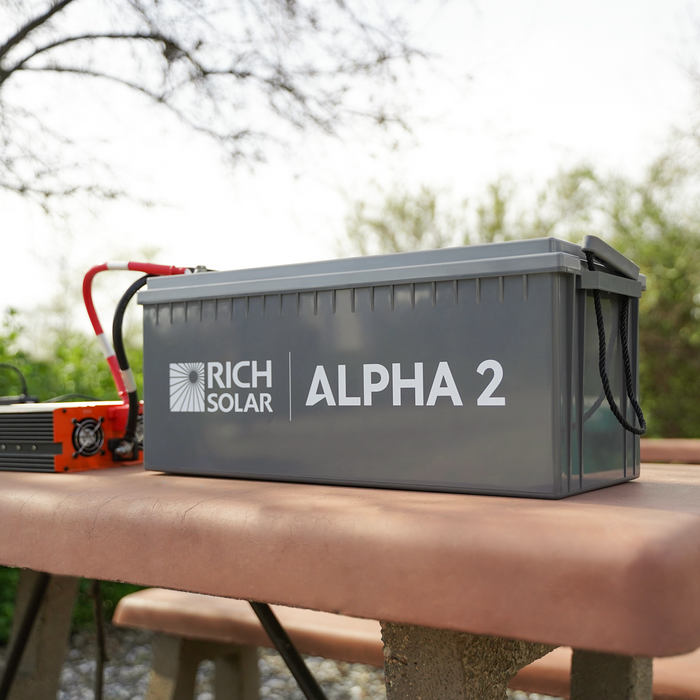 Rich Solar ALPHA 2 | 12V 200Ah LiFePO4 Lithium Iron Phosphate Battery w/ Internal Heat Technology and Bluetooth