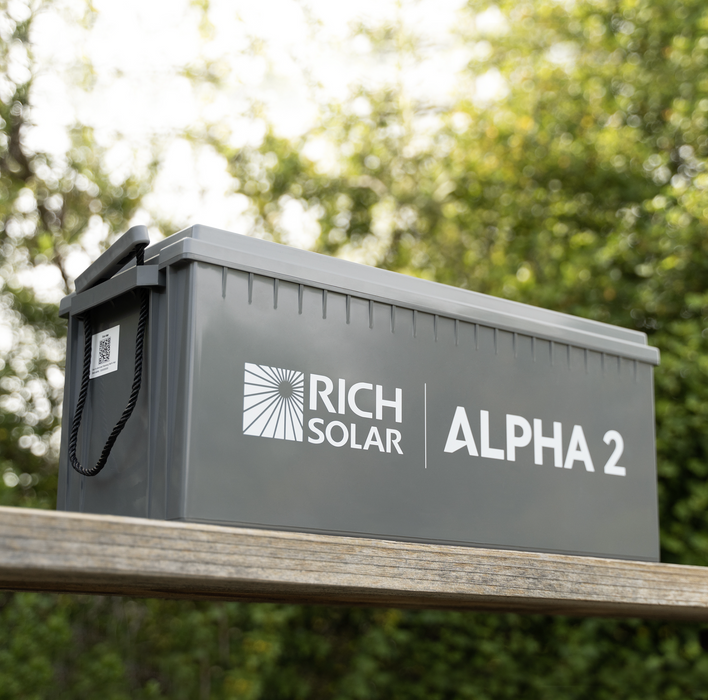 Rich Solar ALPHA 2 | 12V 200Ah LiFePO4 Lithium Iron Phosphate Battery w/ Internal Heat Technology and Bluetooth