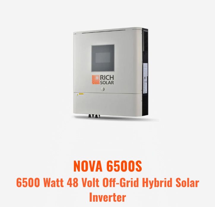 Rich Solar 1250W 48VDC-120VAC Complete Solar Kit