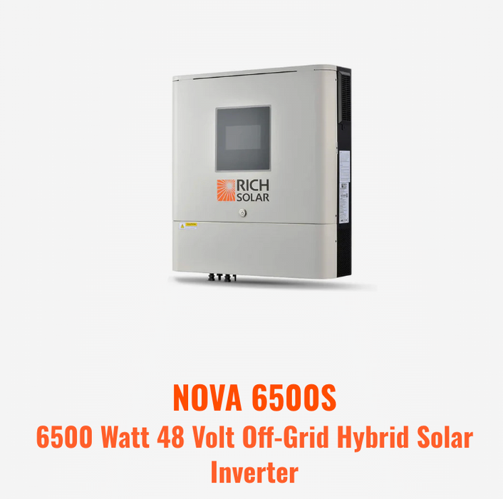 Rich Solar 2500W 48VDC-120VAC Complete Solar Kit