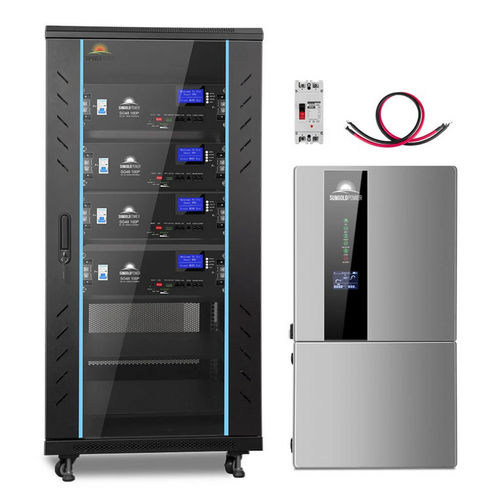 Sungold Power Hybrid Solar Kit 11.4KW 48V Split Phase 20.48KWH Lithium Battery 16 X 440 Watt Solar Panel SGH-11N2E