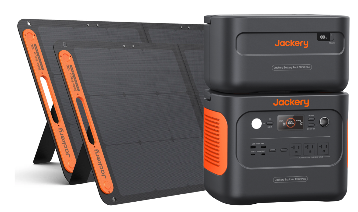 Jackery E1000Plus + 1000Plus Battery Pack Solar Generator
