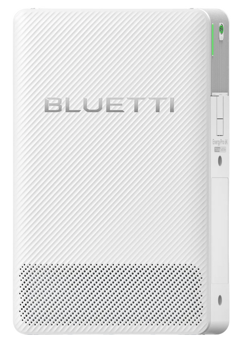 White BLUETTI power station with textured surface and visible branding