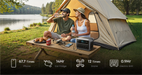 Anker SOLIX C1000 Gen2 1,024Wh | 2,000W Solar Generator + Choose Your Custom Package couple camping by a lake with a Power Station, surrounded by nature.