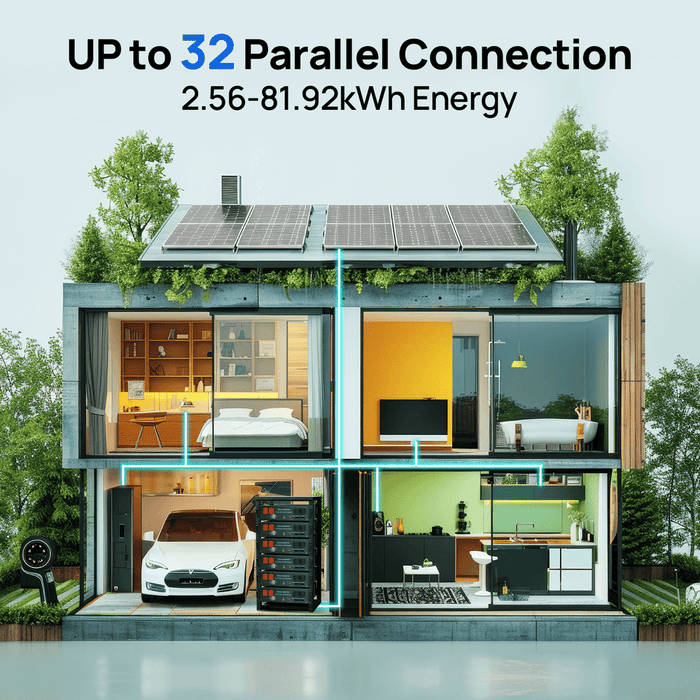 ECO-WORTHY 48V(51.2V) 50Ah 2.56kWh 3U Server Rack Lithium Battery