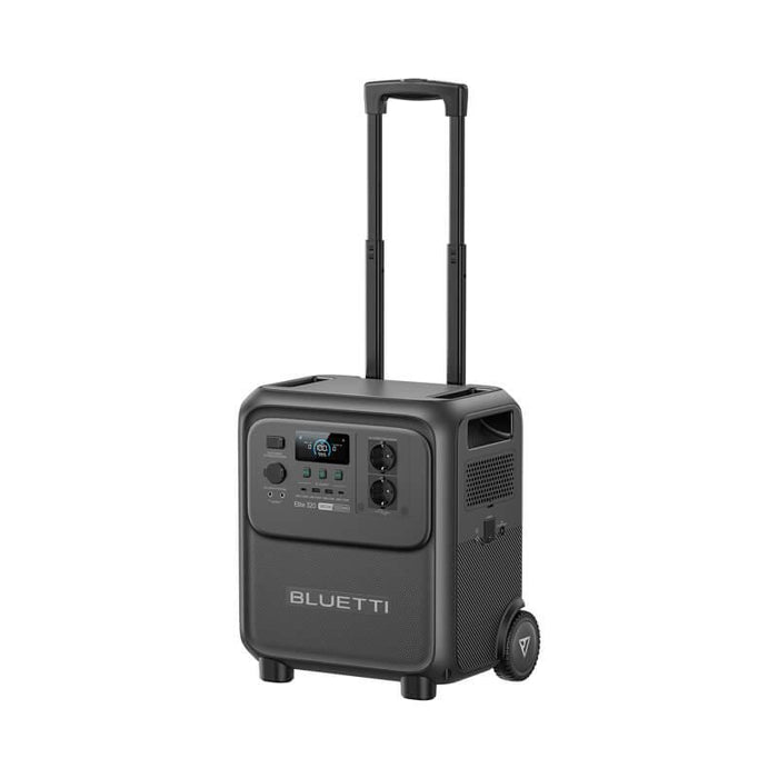BLUETTI Elite 320 Portable Power Station with 1,800 W Output | 3,200 Wh , LCD display and multiple ports on a white background www.mygeneratorplus.com 