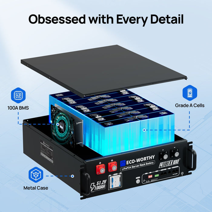 Eco-Worthy Cubix 100 48V 100Ah Server Rack Battery