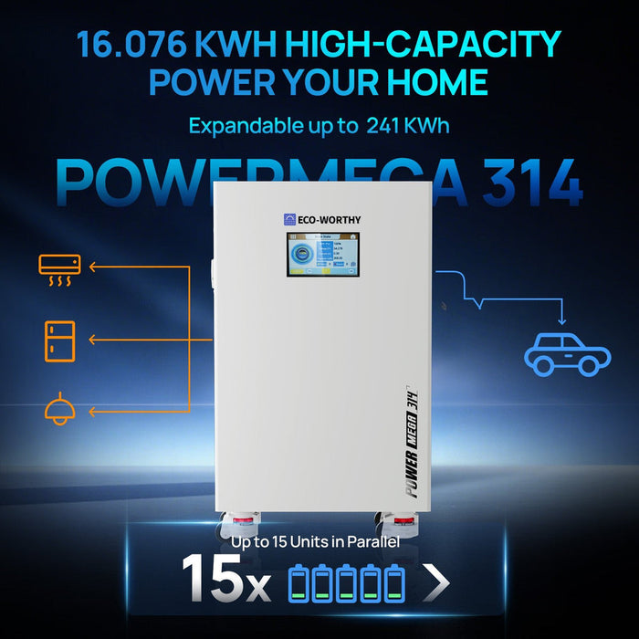 ECO-WORTHY PowerMega 314 | 51.2V 314AH Lithium Battery