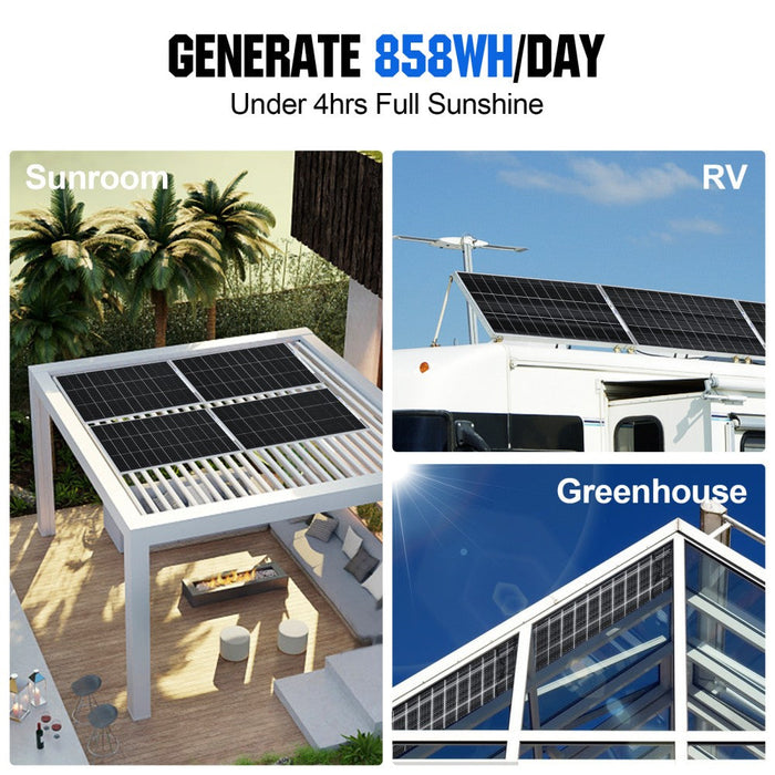 ECO-WORTHY Bifacial 195W 12V Monocrystalline Solar Panel