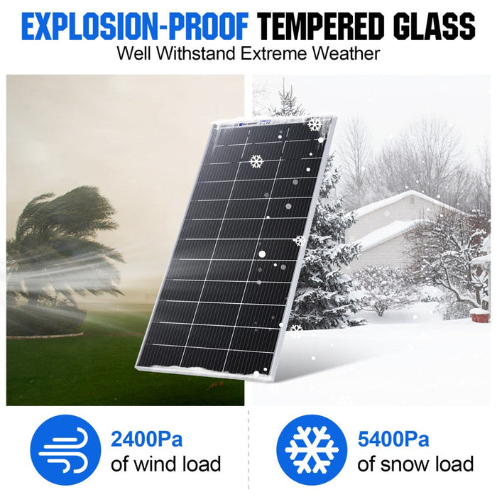 ECO-WORTHY Bifacial 195W 12V Monocrystalline Solar Panel