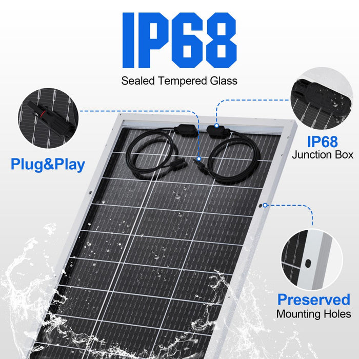 ECO-WORTHY Bifacial 195W 12V Monocrystalline Solar Panel
