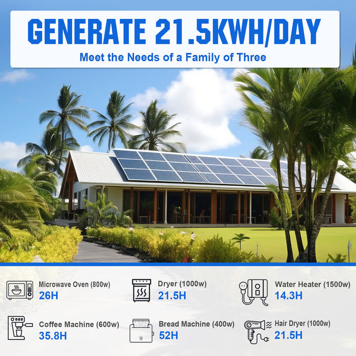 ECO-WORTHY 4800W 48V (24x Bifacial 195W) Complete MPPT Off Grid Solar Kit