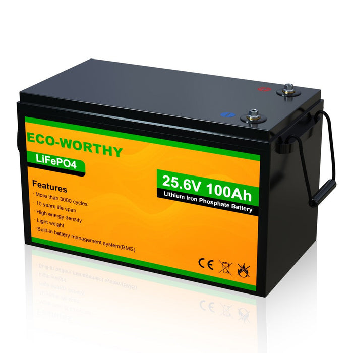 ECO-WORTHY LiFePO4 24V 100Ah Lithium Iron Phosphate Battery